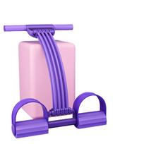 Foot Pedal Resistance Band Yoga Leg Eight-Tube Elastic Rope Full-Body Stretch Resistance Rope Sit-Up Assistance for Home Use L violetinė