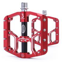 Universal BMX MTB Road Bike Aluminum Alloy 3 Sealed Bearing Widen Platform Pedals Pedal raudona