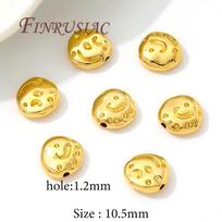 10.5mm Spacer Beads 18K Real Gold Plated Beads Separators Accessories For Bracelets DIY Jewelry Making Supplies,Metal Bead 2 pieces