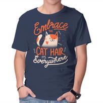 Unisex Crew Neck T-Shirt Embrace The Cat Hair Graphic Short Sleeve Casual Tee XXXXL