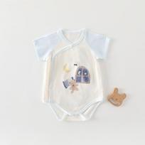 A-Grade Pure Cotton Baby Onesie: Lightweight Newborn Romper for Summer - Short Sleeve Triangle Design 80 (16-20 lbs)
