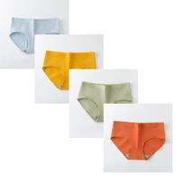 Women's Mid Waist Plus Size Underwear Soft Seamless Breathable Stretch Cotton Blend Panties Pack M