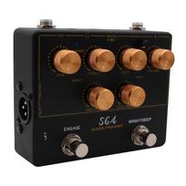 Bass Preamp Pedal DI Box 18V High Voltage 4 Band EQ with Headphone Output Aux In Studio Grade Bass Effects Pedal for