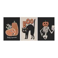 Cute Rascal Canvas Prints Ghost Cats Jack-o-lanterns Halloween Wall Art Posters for Modern Living Room Kitchen Autumn Home Decor 21X30CMNo Framed
