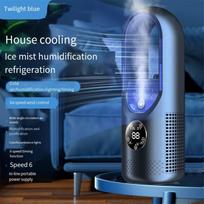 Bladeless Fan Electric Household Dormitory Cooling Water-Cooled Desktop Blue