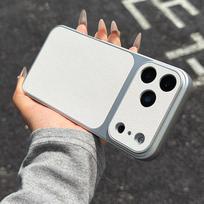 PU Leather Case for For Iphone Air 17 16 15 14 13 12 11 Pro XS Max Electroplated Frame Large Window Camera Protection Cover iPhone 13 Pro