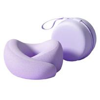 Breathable U Shape Memory Foam Neck Pillow Designed For Teen Adult Unisex Head Support Cushion For Travel Or Rest violetinė