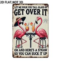 Flamingo Humor Aluminum Sign Vintage Tropical Bedroom Patio Wall Decor Plaque 20x30cm（7.8x11.8inch）