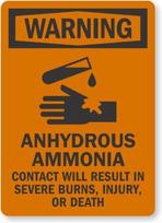 Anhydrous Ammonia Burns Injury Or Death Osha Warning Aluminum Weatherproof Aluminum 20x30cm（7.8x11.8inch）