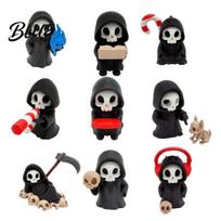 Unique Home Decorations 9Pcs Grim Reaper Figurines, Cool Skull Skeleton Statues, Gothic Dark Halloween Eco-friendly Collectibles Decoration