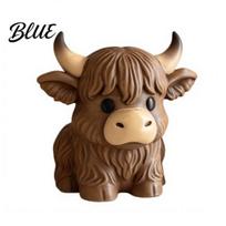 Makeup Brush Storage Box Highland Cow Pen Holder, Multifunctional Desk Organizer for Pens Brushes, Cute Animal Resin Small Jar Decor Home Office