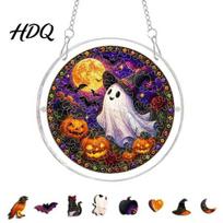 Sunlight Rainbow Projector Acrylic Jigsaw Puzzle Suncatcher Stained Glass Style Halloween Skeleton A