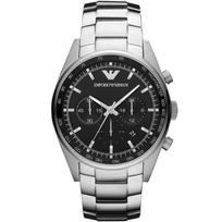 Emporio Armani AR5980 Chronograph Juodas Ciferblatas Vyriškas Laikrodis 43mm sidabras