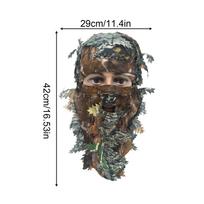 3D Leafy Ghillie Hat Full Face CamouflageAdjustable Concealment Headgear for Outdoor  Hunting & Wildlife Photography