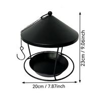 Outdoor Hangable Bird Feeder Metal Hummingbird Food Feeder Weatherproof Bird Feeding Tray Garden Hanging Birdfeeder food bowl juoda