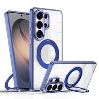 case for Samsung S26 ultra plus magnetic protective case 360° rotating bracket tough shell Shock Proof Anti-Fingerprint plain Galaxy S26 mėlyna