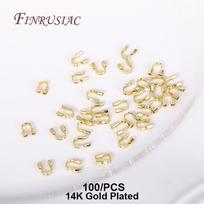 14K/18K Gold Plated Protector For Jewelry,Crimp Beads,Jewelry Clasp Connectors For Jewelry,DIY Bracelet Accessories