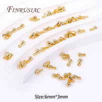 18K Gold Plated Brass Metal Water Drop Pendant End Beads For Tail Extender Chain DIY Jewelry Making Supplies Accessories 20 Pieces