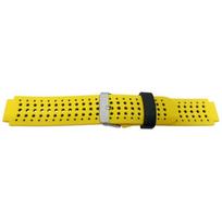 Silicone bracelet - MY-MONTRE - Garmin Forerunner 220/235 - Yellow/Black - Adjustable 16-22mm - Polished steel buckle geltona