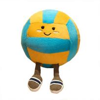 Kawaii Simulation Volleyball Plush Toy Cute Cartoon Smiley Ball Props Pillow Accompany Soft Gifts for Room Decor yellow