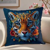 Kawaii Hand Drawn Patterns Of Tigers & Dogs Pillowcase Cushion Covers 45X45 Cushions Cover Home Decor Items Decorations Bedroom Peach skin 18*18(CM)-1Pcs