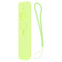 Silicone Protective Cover for Xiaomi TV Stick 4K Anti Slip Remote Control Case with Lanyard žalia