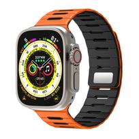 Magnetic Loop For Apple Watch Ultra 49mm Bands 42mm 44mm 46mm 45mm Silicone Bracelet for iWatch Series11 10 9 8 7 6 5 4 3 Se 2 Strap 42mm 44mm 45mm 49mm oranžinė