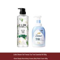 Lux Freesia Tea Tree Oil Shower Gel & Foam Bundle