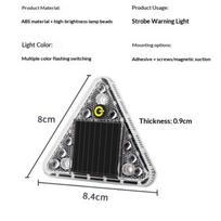 1PC Solar Powered Triangle Warning Light LED Strobe Flash Anti Rear End Tail Light for Car Motorcycle Electric Tricycle