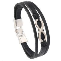 Europe United States Cross-Border New Retro Woven Hologram Iron Bracelet Punk Simple Personality 8-Character Symbol Buckle Men's juoda
