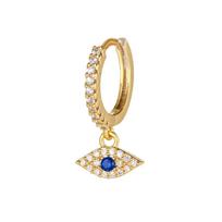 18k Aukso Hoopai Auskarai Moterims 925 Sterlinginio Sidabro Auskarai Mėlynas Cirkonis Deimantas Piktos Akies Auskaras NORMAL&Evil eye earring brown