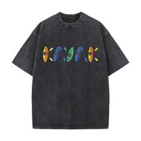 Kayak Row Outdoor Art Casual Washed Distressed T Shirt Vintage Minimal Short Sleeve Top S