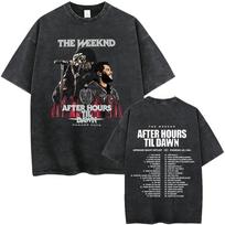 Rapper The Weeknd Hurry Up Tomorrow Tour 2026 Washed Vintage T Shirt Men Women Hip Hop Fashion Pop Music Tshirt Male Streetwear 2XL