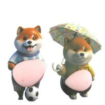 Chubby Shiba Inu 3D Shiba Inu Stickers Squeezable Dog Belly Sticker 3D Cute Puppy Sticker Soft Pink Background