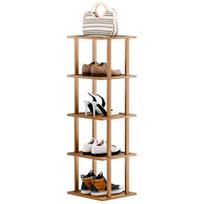 Vertical Shoe Rack 5/6/7/8 Tiers Rack, Bamboo Narrow Small Organizer, Space Saving Tower Corner Shelf, Tall Tower, Free Standing for Entryway, Closet 5