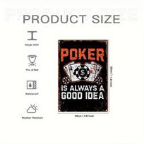 Vintage Poker Metal Tin Sign Wall Art xcm Indoor Outdoor Decor 20x30cm（7.8x11.8inch）