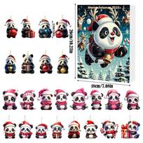 Christmas Countdown Blind Box With Adorable Panda Hanging Decor For Holiday Gift Giving Style A