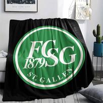 FC St.Gallen spausduotas flanelinis pledas, minkštas užtiesalas miegamojo sofai, skalbiamas, futbolo gerbėjų atributika, puiki dovana. 80cm x 120cm