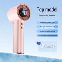 Yabuka 2025 Handheld Turbo Fan Portable Mini Fan High Speed Strong Outdoor Cooling USB Rechargeable Personal Fan rožinė