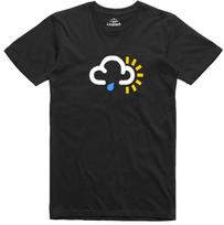 Weather Symbol Unisex T-Shirt Lightning Sunny Snow Rain Sun Print Multi Choice L