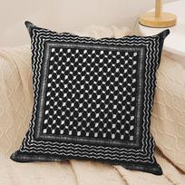 Arabic Keffiyeh Traditional Cushion Cover Silky Short Plush Invisible Zipper Dustproof Sofa Pillow Case For Home Decor Peach skin 18*18(CM)-1Pcs