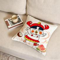 P-Samyang Buldak Chicken Ramen Cushion Cover Fabric Soft Furnishing,Pillowcase, Cushion Cover, Sofa Pillow, Home Decoration Peach skin 18*18(CM)-1Pcs
