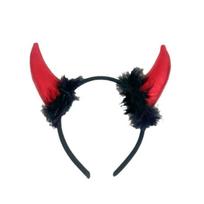 Costume Halloween Hair Band Hair Accessories Glitter Headband Red Devil Horns Headband  Women raudona