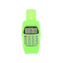 Screen Silicone For Kids Electronic Calculator Date Electronic Watch Calculator Watch Wrist Watch žalia