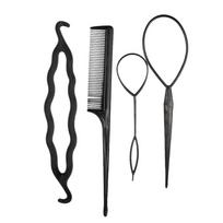 4 vnt. „Hair Twist“ formavimo segtukas „Bun Bun Braid Maker“ plaukų priedų rinkinys „pasidaryk pats“ plaukų stiliaus įrankis gray