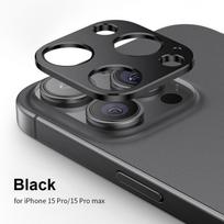 Metalinis galinės kameros objektyvo apsauginis žiedas iPhone 15 Pro Max / 15 Plus For iPhone 15 juoda