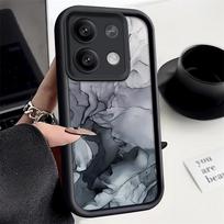 Spalvingas marmurinis apvalkalas, skirtas Xiaomi 13t Pro Poco X6 X5 Redmi Note 13 12 11 Pro Matte Lens Protection Minkštas silikoninis dėklo dangtelis Xiaomi 13T / 13T Pro juoda