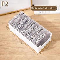 1Set Data Cable Storage Box Cable Organizer Bag With Power Charging Cable Management And Desktop Cable Management Organization 7 grids