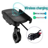 15W Waterproof Wireless Charging Phone Holder for Bikes and Motorcycles pilka spalva
