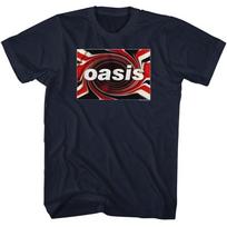 Oasis Union Jack Logo Navy Music T-shirt Tops Tees Men's Women's Unisex 2XL